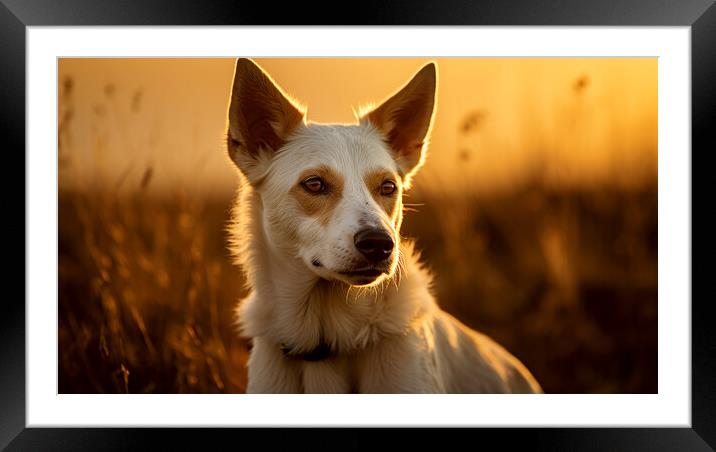 Canaan Dog Framed Mounted Print by K9 Art