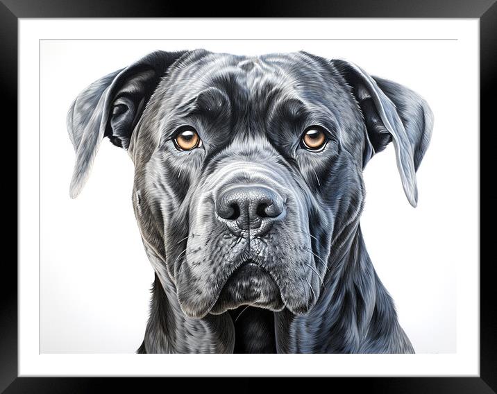 Cane Corso Pencil Drawing Framed Mounted Print by K9 Art