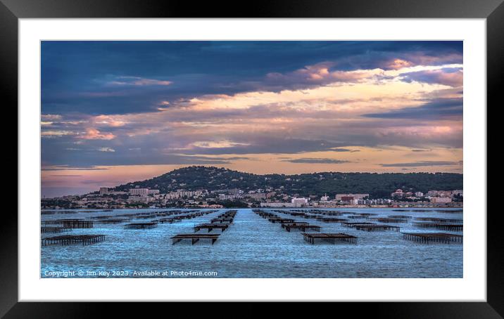 Oyster Beds in the Etang deThau France   Framed Mounted Print by Jim Key