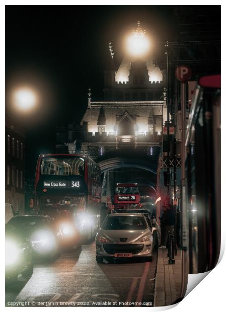 Tower Bridge Traffic Print by Benjamin Brewty