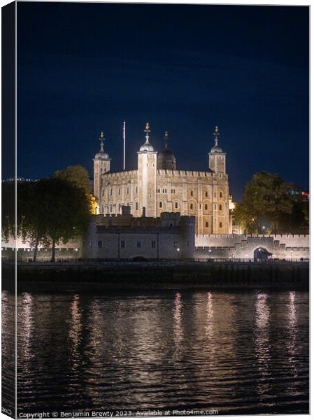 Tower Of London Canvas Print by Benjamin Brewty