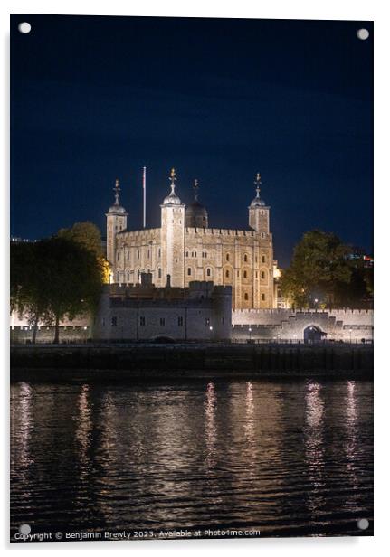 Tower Of London Acrylic by Benjamin Brewty