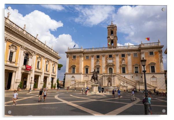 Piazza del Campidoglio on Capitoline Hill in Rome Acrylic by Artur Bogacki