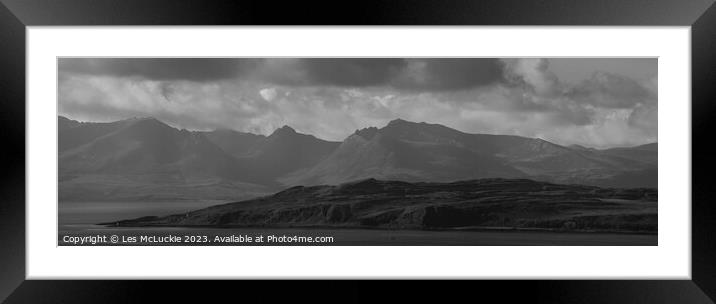 Arran mountain range  Framed Mounted Print by Les McLuckie