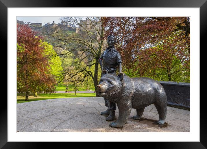 Wojtek The Soldier Bear Statue In Edinburgh Framed Mounted Print by Artur Bogacki