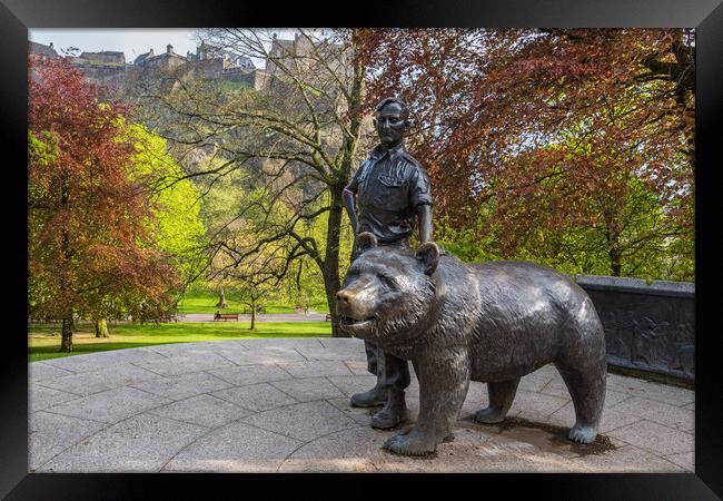 Wojtek The Soldier Bear Statue In Edinburgh Framed Print by Artur Bogacki