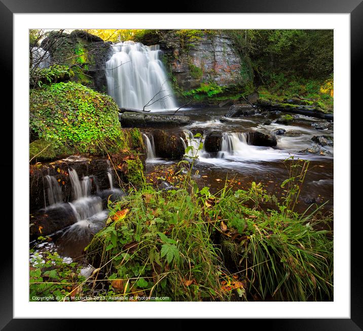 Linn Falls Dalry Ayrshire Framed Mounted Print by Les McLuckie