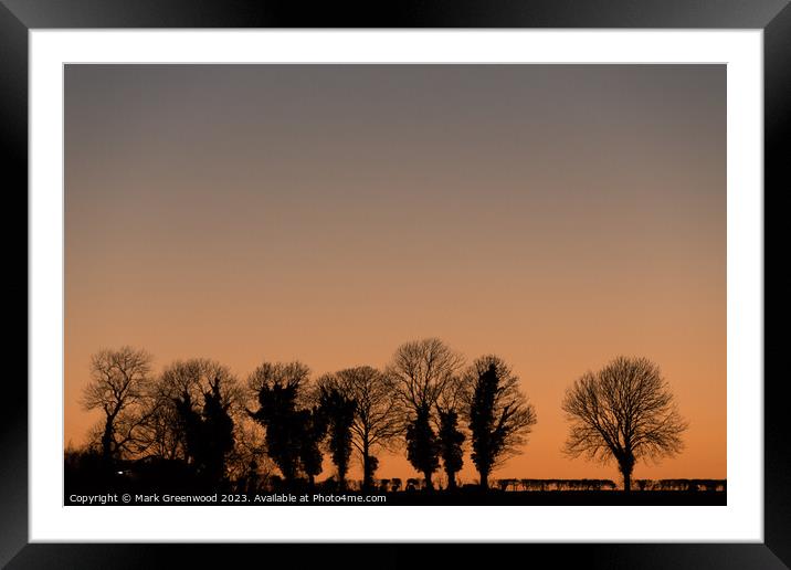 Sunset Gradient Framed Mounted Print by Mark Greenwood