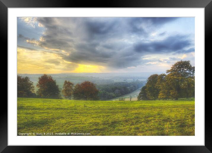Old Winchester Hill Hampshire Framed Mounted Print by Suzy B