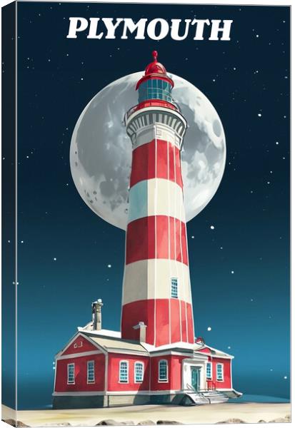  Plymouth travel poster Canvas Print by CC Designs