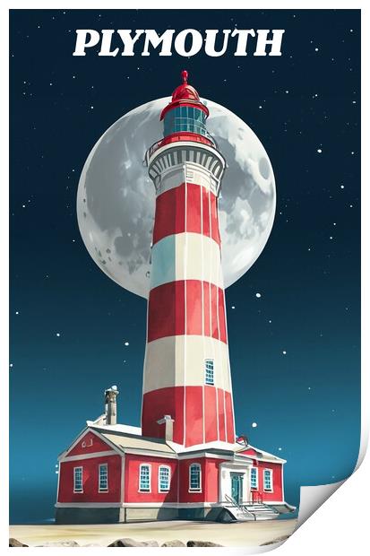  Plymouth travel poster Print by CC Designs