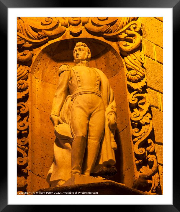 Ignacio Allende Statue San Miguel de Allende Mexico Framed Mounted Print by William Perry