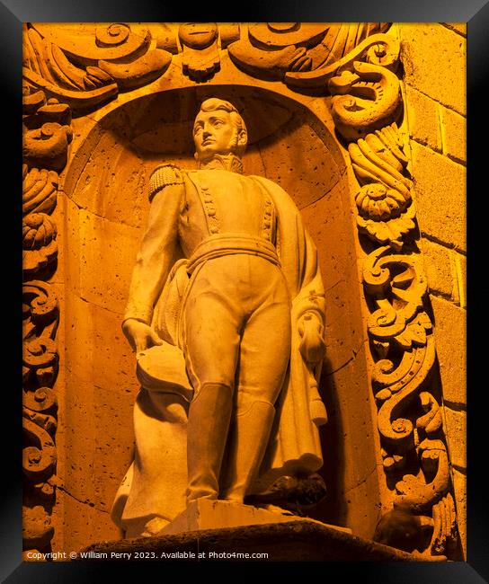 Ignacio Allende Statue San Miguel de Allende Mexico Framed Print by William Perry