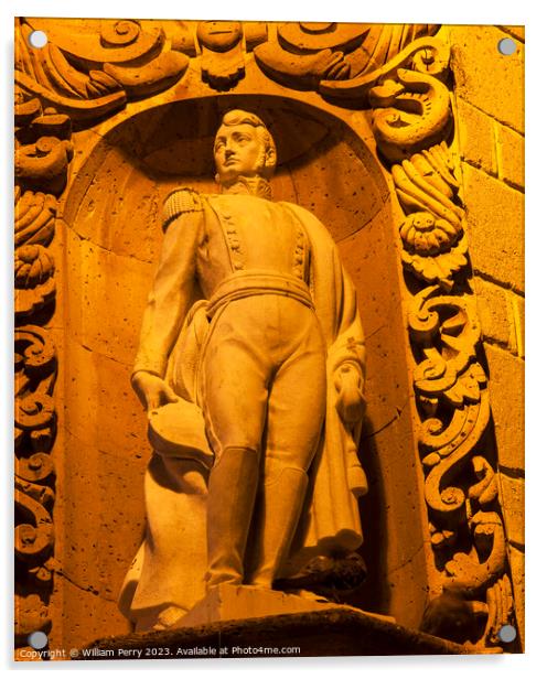 Ignacio Allende Statue San Miguel de Allende Mexico Acrylic by William Perry