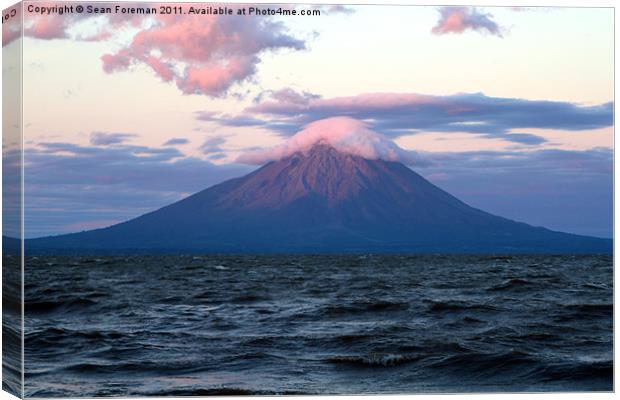 Nicaraguan Volcano at Sunset Canvas Print by Sean Foreman