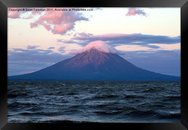Nicaraguan Volcano at Sunset Framed Print by Sean Foreman