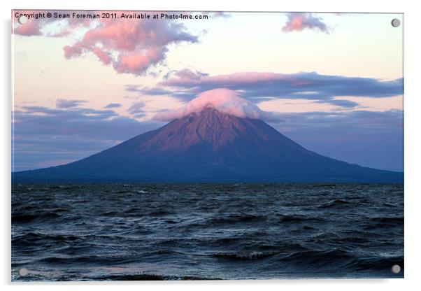Nicaraguan Volcano at Sunset Acrylic by Sean Foreman
