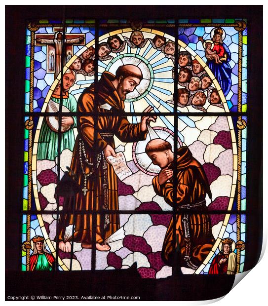 Saint Francis Stained Glass Templo de San Francisco San Miguel Mexico Print by William Perry