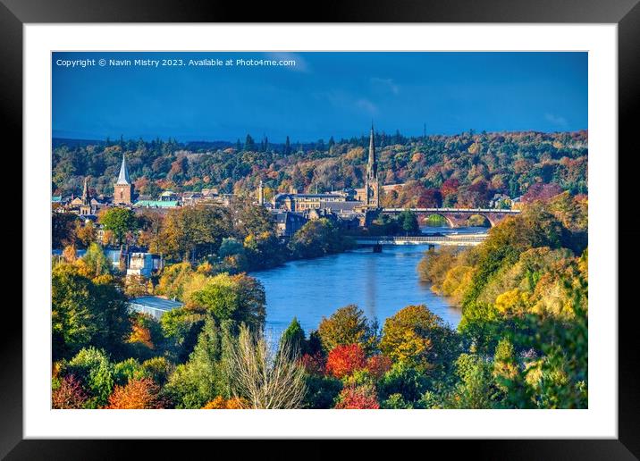 Perth and the Autumn Colours   Framed Mounted Print by Navin Mistry