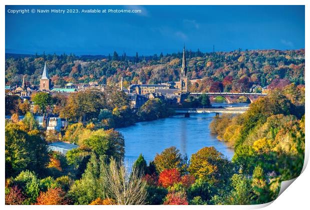 Perth and the Autumn Colours   Print by Navin Mistry