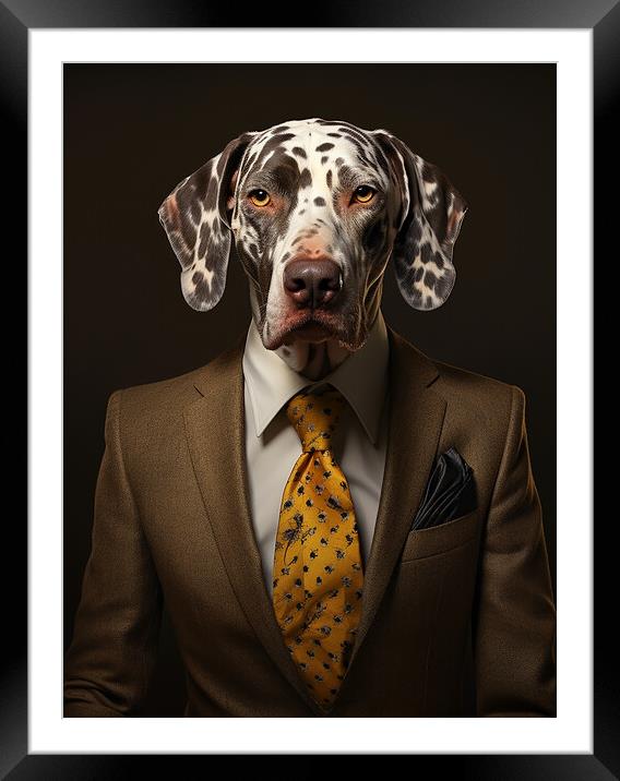 Catahoula Leopard Dog Framed Mounted Print by K9 Art