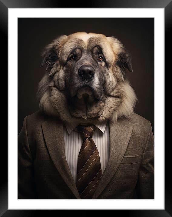 Caucasian Shepherd Dog Framed Mounted Print by K9 Art