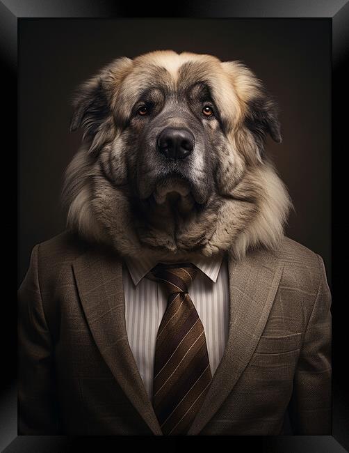 Caucasian Shepherd Dog Framed Print by K9 Art