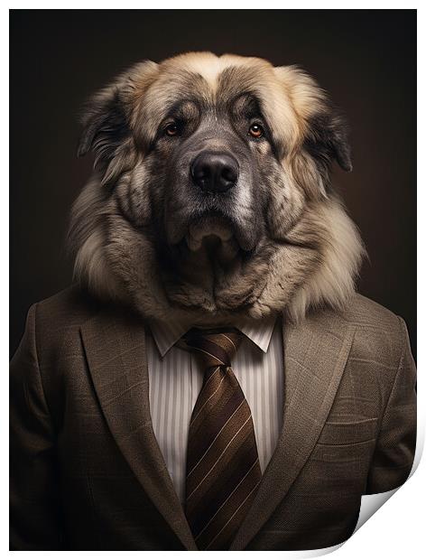 Caucasian Shepherd Dog Print by K9 Art
