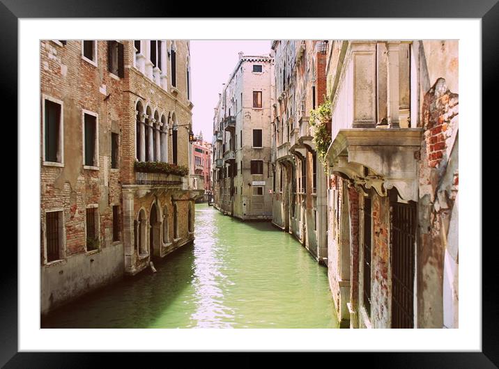 Canal in Venice, Italy. Exquisite buildings along Canals. Framed Mounted Print by Virginija Vaidakaviciene