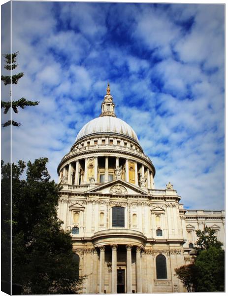 St Paul's cathedral in London and sky with clouds Canvas Print by Virginija Vaidakaviciene