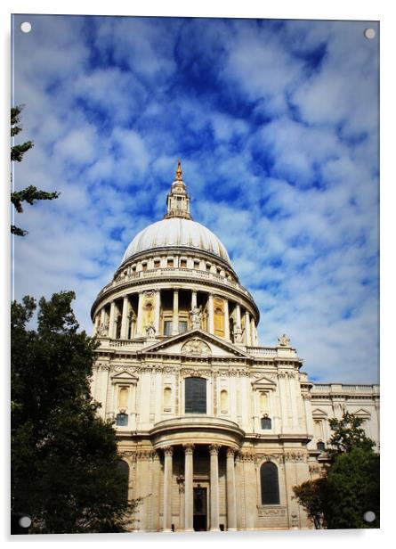 St Paul's cathedral in London and sky with clouds Acrylic by Virginija Vaidakaviciene