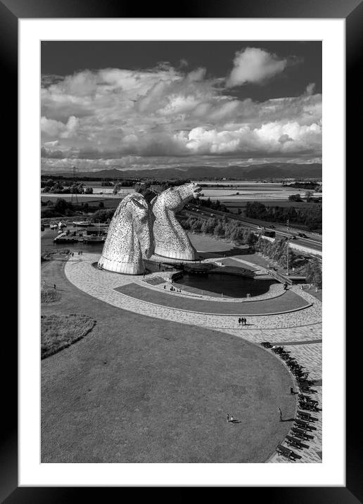 The Kelpies  Framed Mounted Print by Apollo Aerial Photography