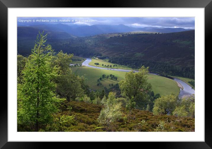 The River Dee on the Mar Estate in the Cairngorm Mountains Framed Mounted Print by Phil Banks