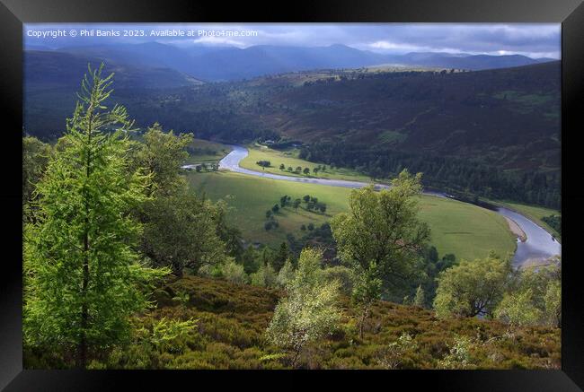 The River Dee on the Mar Estate in the Cairngorm Mountains Framed Print by Phil Banks
