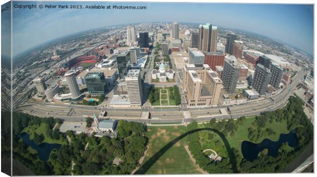 St Louis from the Arch Canvas Print by Peter Park