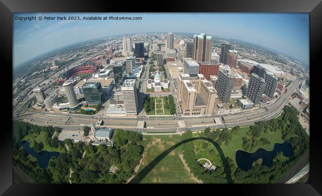 St Louis from the Arch Framed Print by Peter Park