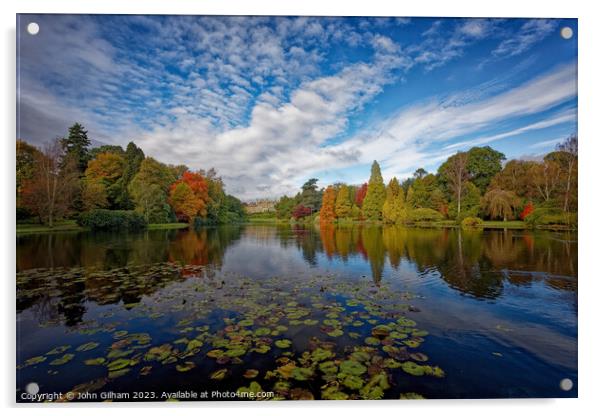 Autumn colours at Sheffield Park in East Sussex En Acrylic by John Gilham