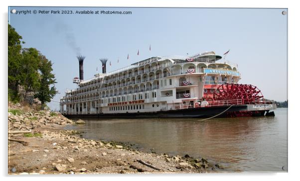 The riverboat American Queen Acrylic by Peter Park