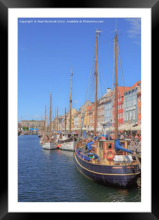 Nyhavn Waterfront Copenhagen Denmark Framed Mounted Print by Pearl Bucknall