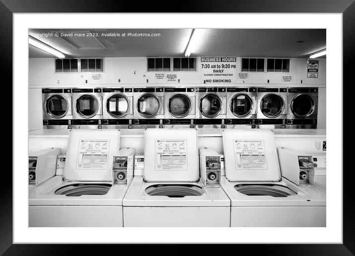 Fresno Laundromat Framed Mounted Print by David Hare