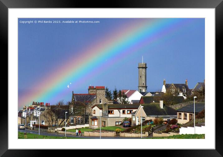 Rainbow at Macduff, Aberdeenshire Framed Mounted Print by Phil Banks