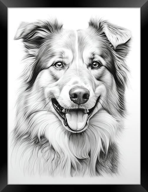 Central Asian Shepherd Dog Pencil Drawing Framed Print by K9 Art
