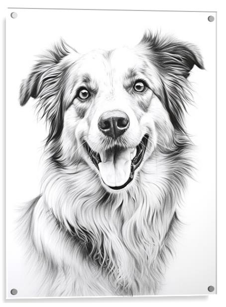 Central Asian Shepherd Dog Pencil Drawing Acrylic by K9 Art