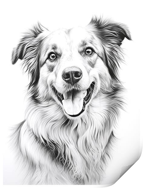 Central Asian Shepherd Dog Pencil Drawing Print by K9 Art