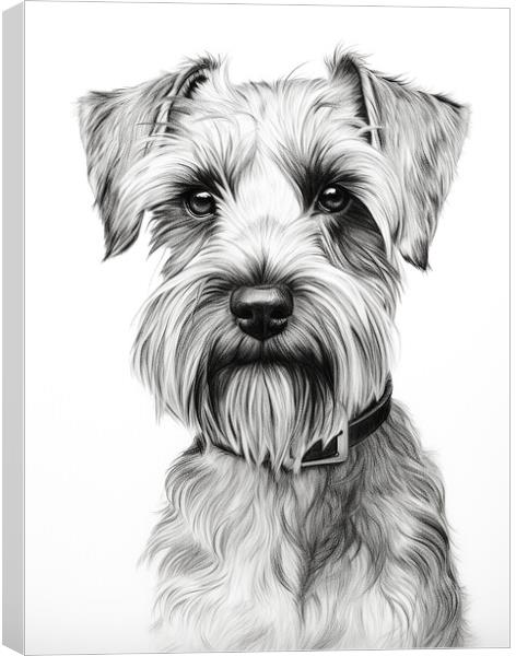 Cesky Terrier Pencil Drawing Canvas Print by K9 Art