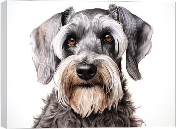 Cesky Terrier Pencil Drawing Canvas Print by K9 Art