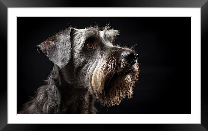 Cesky Terrier Framed Mounted Print by K9 Art
