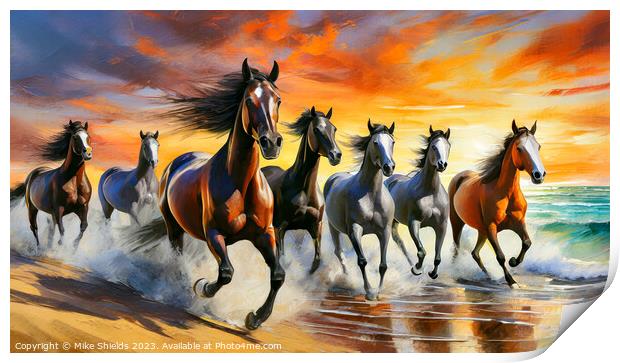 The Wild Horses Print by Mike Shields