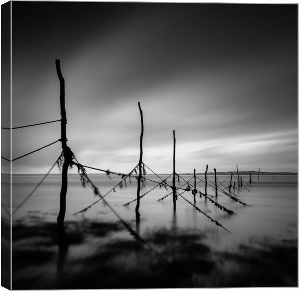 Solway Firth Fishing Nets Canvas Print by Dave Bowman