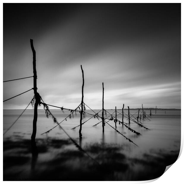 Solway Firth Fishing Nets Print by Dave Bowman